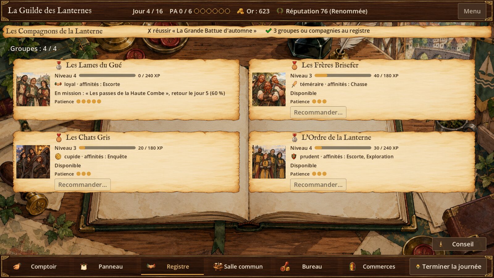 Le registre des compagnies